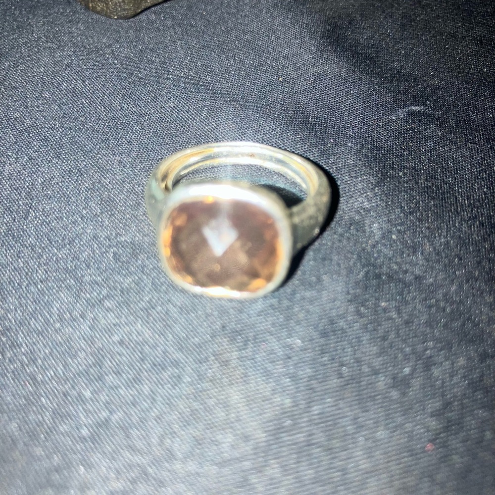 Sophisticated Silver Ring with Brown Gemstone
